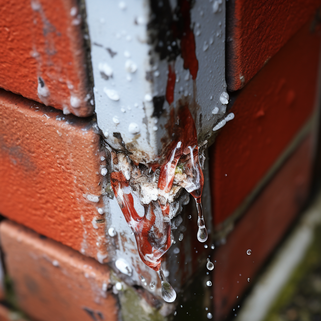 Comment des solins endommagés peuvent-ils entraîner une infiltration d'eau dans les murs de brique?