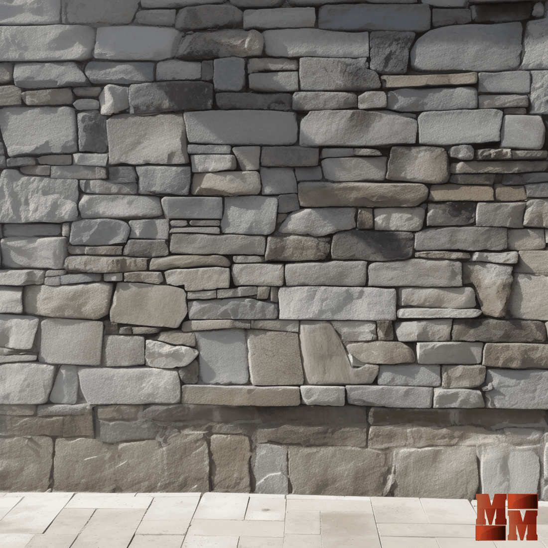 GREY STONE WALL BUILT BY MAÇONNERIE MONTREAL