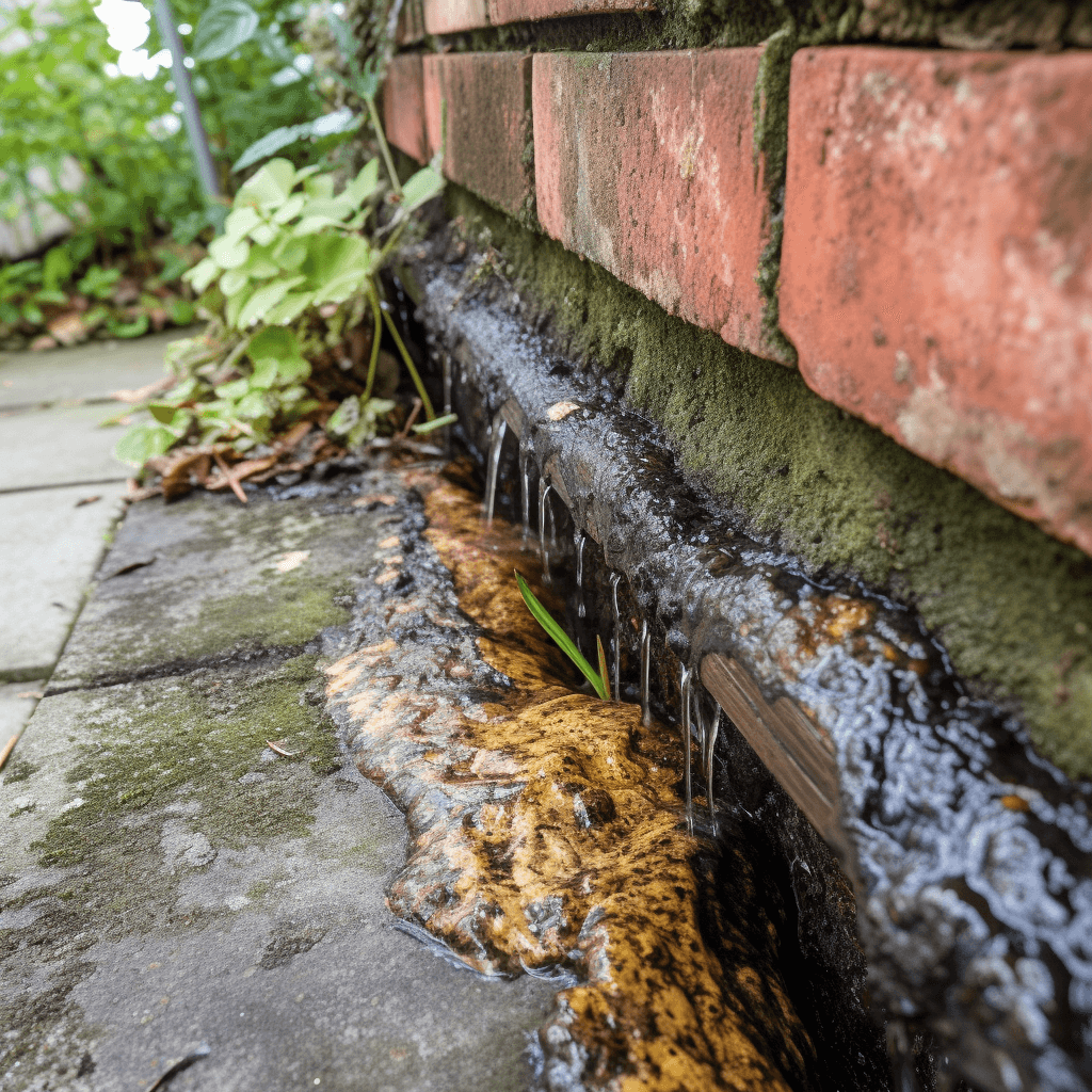 Comment une mauvaise évacuation de l'eau contribue-t-elle à l'humidité et à la moisissure sur la maçonnerie?
