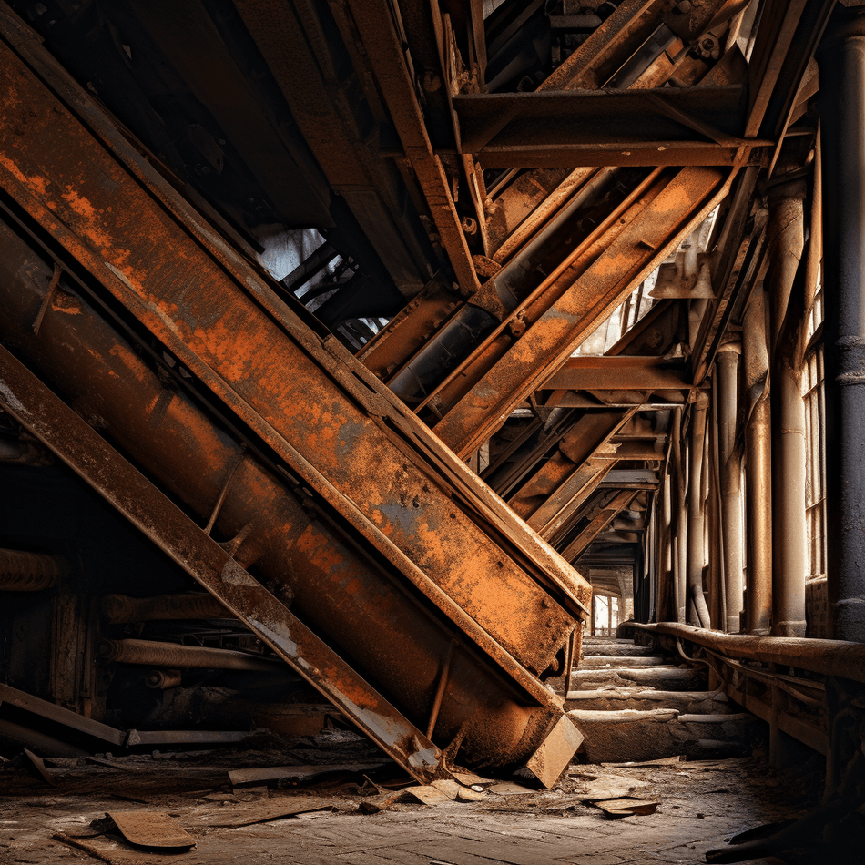How does rust affect the structural integrity of angle iron?