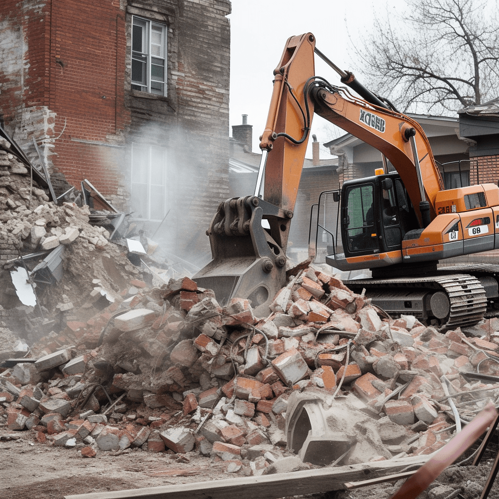 Comment le site est-il nettoyé après une démolition de mur en briques à Montréal?