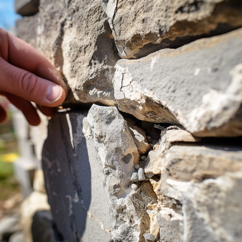Comment l'affaissement affecte-t-il les joints de pierre?