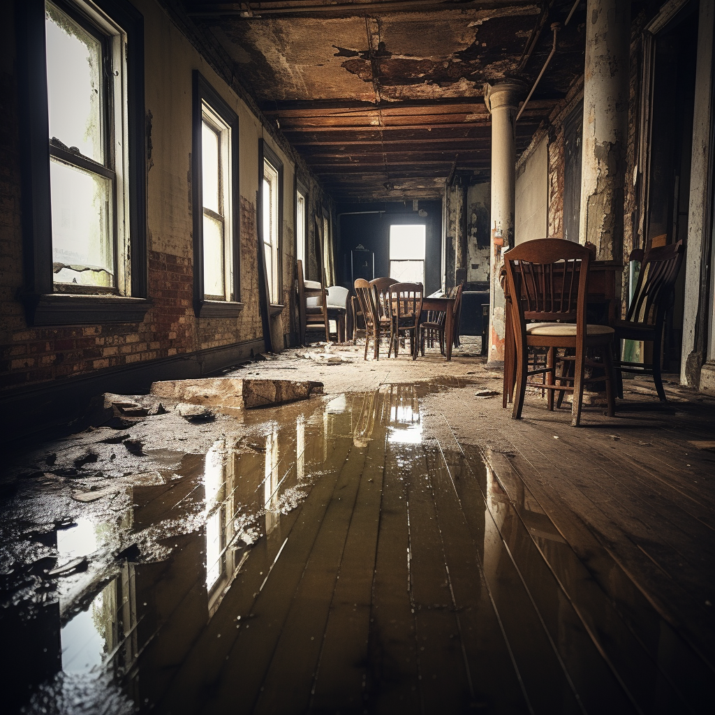 Comment traite-t-on les dégâts d'eau dans un bâtiment historique lors de la restauration?