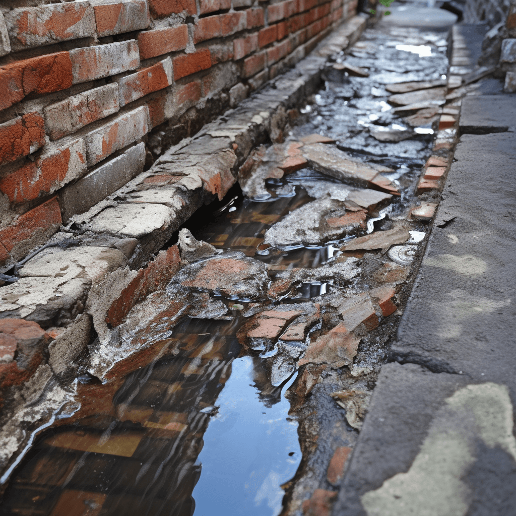 Comment une mauvaise drainage peut-elle entraîner des fissures ou des éclats dans les briques?