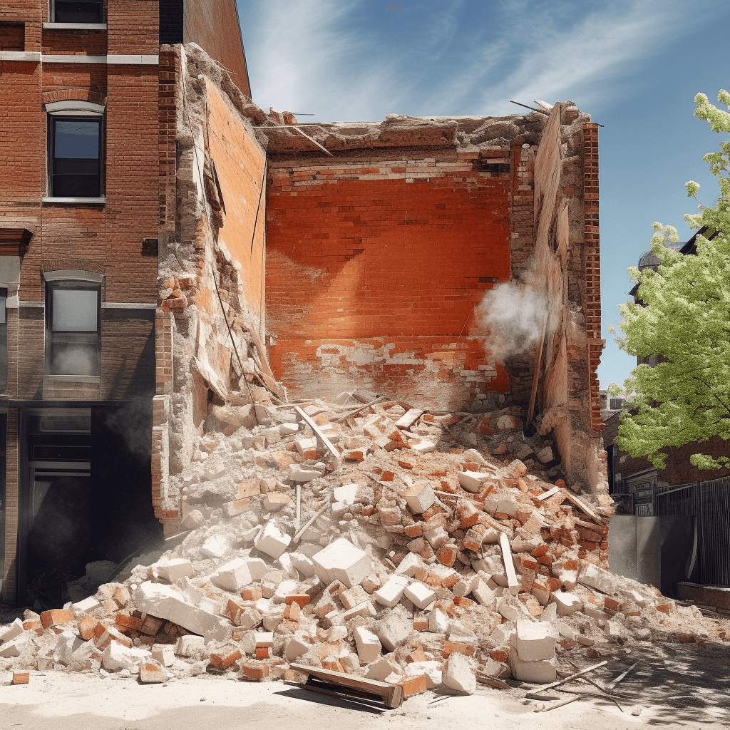Quels sont les risques potentiels de la démolition d'un mur de briques à Montréal?